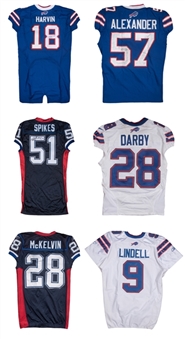 Lot of (6) Buffalo Bills Game Worn Football Jerseys (NFL-PSA/DNA, JSA)
